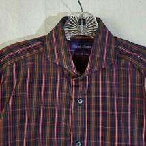 Ralph Lauren Purple Tag Cufflink Sleeve Button Down Shirt Mens M 15 1/2 Plaid - £28.64 GBP