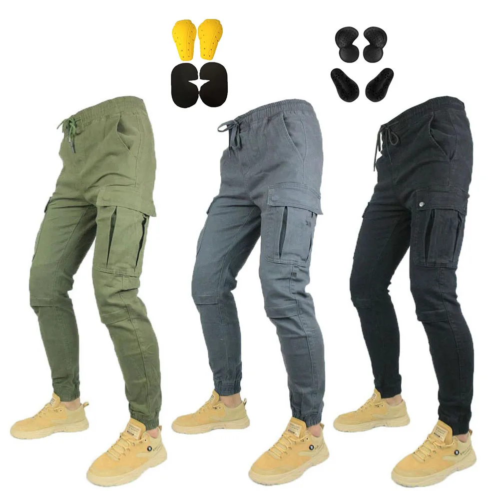 Otorcycle overalls men and women stretch beam pants multi pocket outdoor wear resistant thumb200