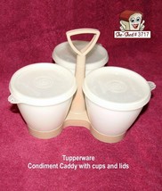 Vintage Tupperware Condiment Caddy with cups and lids - £11.75 GBP