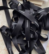 One Yard Of Chanel Classic Black Ribbon w/White Logo SOLD BY YARD 100% Authentic - £4.28 GBP