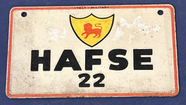 Vintage HAFSE 22 Italy Military Mini Metal License Plate for Bike or Pedal Car - £7.38 GBP