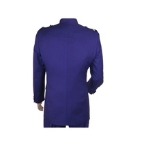 Mens Apollo King Banded Collarless suit Chinese Mandarin Wide leg AG95 Purple image 6
