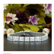 Classic 13CT Round Cut Diamond Women&#39;s Exclusive Bracelet in 14k White Gold Over - £186.09 GBP