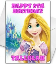 Princess Rapunzel Personalised Birthday Card - Large A5 - Disney Tangled - £3.06 GBP