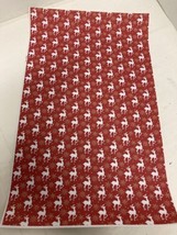 Christmas  Reindeer red white snowflakes Faux Leather sheet crafts 8.75&quot; x 12&quot; - £1.81 GBP