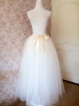 Ivory White Long Tulle Skirt Bridal Custom Plus Size Floor Length Tulle Skirt image 1