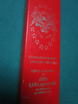 COMMEMORATIVE DESSERT SERVER BY ONEIDA FIRST COLONY 1881 ROGERS NIB ORIG... - £42.83 GBP