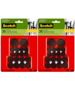 Scotch Felt Pads Value Pack, Brown, Assorted Sizes, 36 Pads 2 Pack - £8.23 GBP