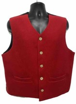 Lloyd Attree &amp; Smith Men’s 100% Wool Red Waistcoat Size XL - £20.05 GBP
