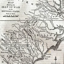 Map Seat Of War Southern States 1845 Woodcut Print Victorian Revolution ... - $39.99