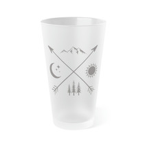 Frosted Pint Glass with Mystical Cross Symbolism, 16oz: Personalized Dri... - £18.07 GBP