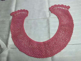 Vintage Handmade Pink Crocheted Collar - £9.38 GBP
