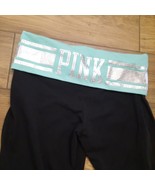 Victoria&#39;s Secret Pink yoga pants SMALL rhinestones spellout bling mint ... - £37.56 GBP