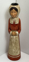 Folk Art Santas World Carved Christmas Kurt Adler Woman Candle Holder Fi... - £14.63 GBP