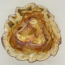 Vintage Marigold Indiana Carnival Glass Candy Dish Loganberry Leaves Pattern 7” - £7.77 GBP