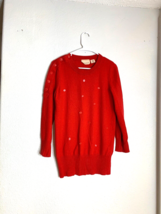 Sparrow Womens Sz L Cashmere Sweater Button Long Sleeve Embellished Lamb... - £30.40 GBP