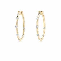 ANGARA Natural Diamond Round Hoops Earrings for Women in 14K Gold (2.7MM) - £1,119.92 GBP