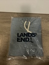 NWT Lands End Serious Sweats Full Zip Blue Gray Stripe Hoodie Sweatshirt... - $472.40 MXN
