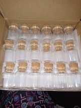 Axe Sickle 5 mL Cork Stopper Glass Bottles Mini Transparent Glass Bottle... - $10.89