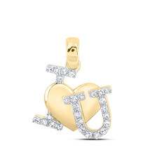 10K Yellow Gold Round Diamond I Love U Heart Nicoles Dream Collection Penda - £203.53 GBP