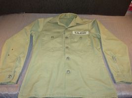 VIETNAM ERA OG-107 OLIVE GREEN UNTILITY POLY/COTTON SHIRT MEDIUM EC 256 - $33.26