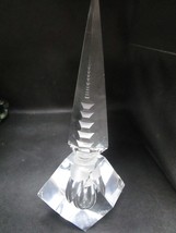 Vanity Art Deco Vintage Hand Cut Crystal Clear Pagoda Perfume Bottle - $44.55