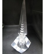 Vanity Art Deco Vintage Hand Cut Crystal Clear Pagoda Perfume Bottle - £34.95 GBP