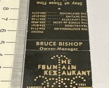 Front Strike Matchbook Cover  The Fountain Restaurant  Tallahassee, FL  gmg - £9.78 GBP