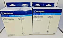 2 Westinghouse 70284 Single Light Mini Pendant Fitter 50” Nickel Finish lot - $25.15