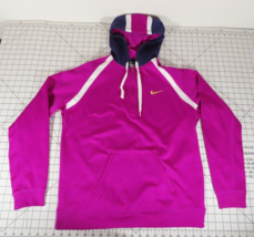 Nike Therma Fit Hoodie Sz Large Magenta Purple White Half Zip *READ* - £17.70 GBP