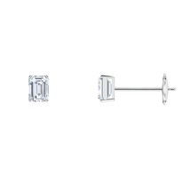 ANGARA 0.4 Ct Lab-Grown Emerald-Cut Diamond Solitaire Stud Earrings in 14K Gold - £311.56 GBP