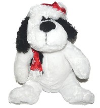 Atico White Black Santa Hat Christmas Dog Plush Lovey Stuffed Animal - £19.40 GBP