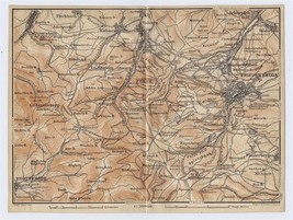 1911 Antique Map Of Vicinity Of Friedrichroda Thuringia Thüringen Germany - £16.86 GBP