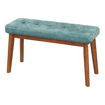 Nettie Mid-Century Modern Upholstered Bench Walnut/Teal - Buylateral - $84.99