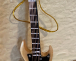 String Instrument Light Brown Wooden Guitar Tree Ornament 4 inches - $9.85