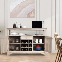 Buffet Server Sideboard Wine Cabinet Console-Gray - £165.26 GBP