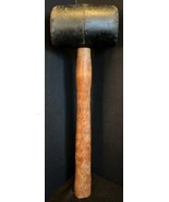 Vintage 1.5 Lbs Rubber Mallet Hammer with Wood Handle 13 in Black Great ... - $14.46