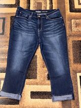 Signature By Levi Strauss &amp; Co. Womens Denim Blue Mid Rise Capri Jeans S... - $14.85
