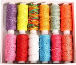 Waxed Cords Polyester Leather Sewing Thread Wax Strings for Macrame DIY Bracelet - £28.73 GBP