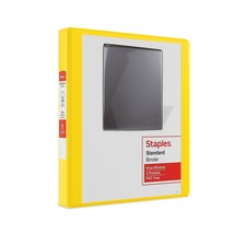 Staples Standard 1 3-Ring View Binder Yellow 58653 - $26.99