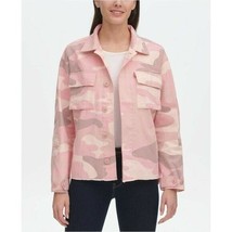 LEVI&#39;S Utility Jacket Pink Camo Print Cotton Two Pocket High Low Shirt SZ M NWT - $95.20