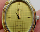 Omega De Ville Ladies Watch Gold Steel Champagne Gilt Quadri Dial 30 x 2... - $1,385.01