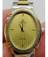 Omega De Ville Ladies Watch Gold Steel Champagne Gilt Quadri Dial 30 x 2... - $26,324.69 MXN