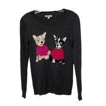 J. Crew Mercantile Gray French Bulldog Teddie Knit Sweater Women&#39;s Size XXS - $23.00