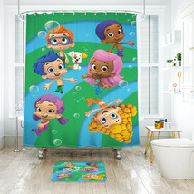 Bubble Guppies 01 Shower Curtain Bath Mat Bathroom Waterproof Decorative - £17.72 GBP+