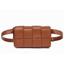 Plaid women s waist bag pu leather shoulder crossbody chest bag square belt bags female thumb200