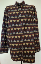 Woolrich Mens Soft Flannel Shirt Aztec Southwestern Long Sleeve Button Large - £19.76 GBP