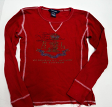 Ralph Lauren Red Thermal knit Tee Top long sleeve Kids size M - £9.59 GBP