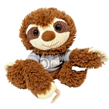 Fiesta Scruffy 9.5&quot; Plush Chenille Brown Sloth Stuffed Animal T Shirt Lo... - $10.87