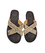 Coach Signature Janine Brown Slip-On Women's Flip-Flop Sandals Leather Size 9.5B - $37.62